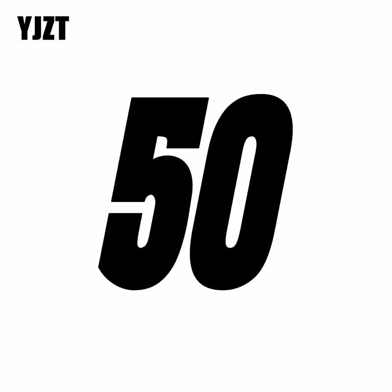 YJZT 14 9 см * 15 модный виниловый автомобильный Стайлинг lucky Number 50|Наклейки на