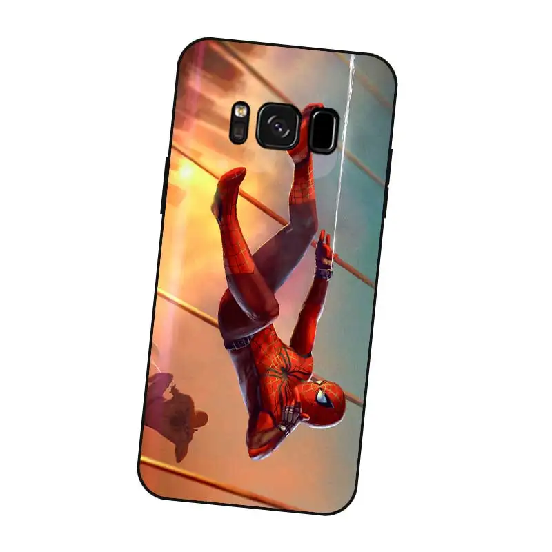 P202 &quotЧеловек-паук&quot прохладный черный силиконовый чехол Обложка для samsung Galaxy S5 S6