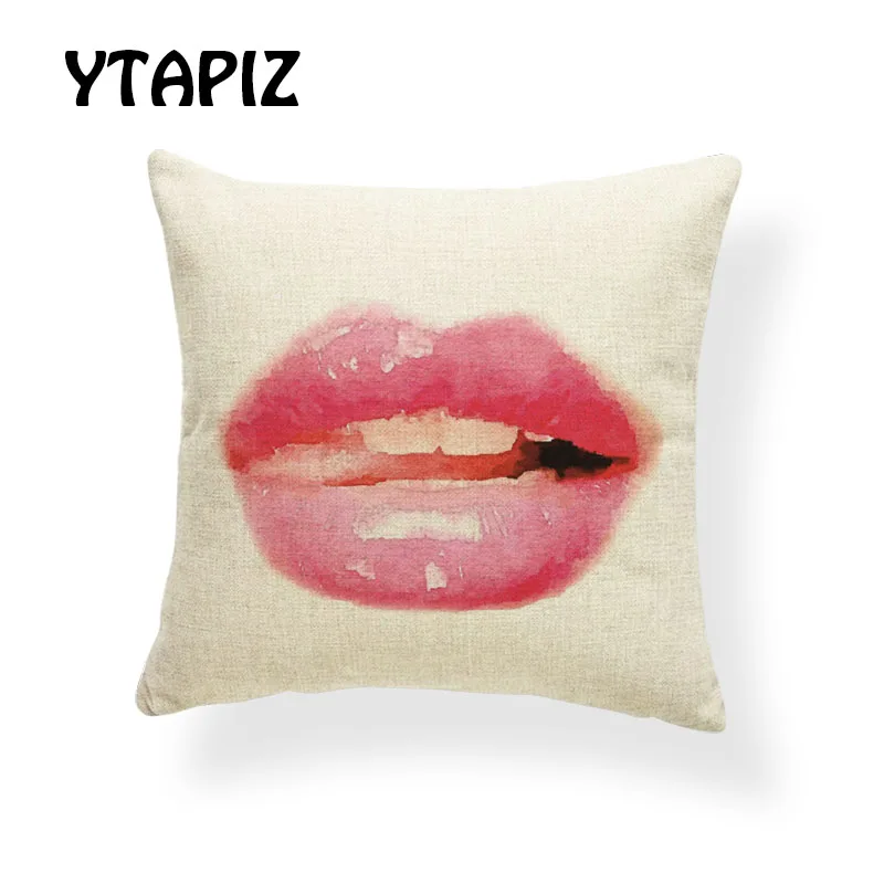 Персонализированные Цветные Чехлы для подушек губ красные черные оранжевые