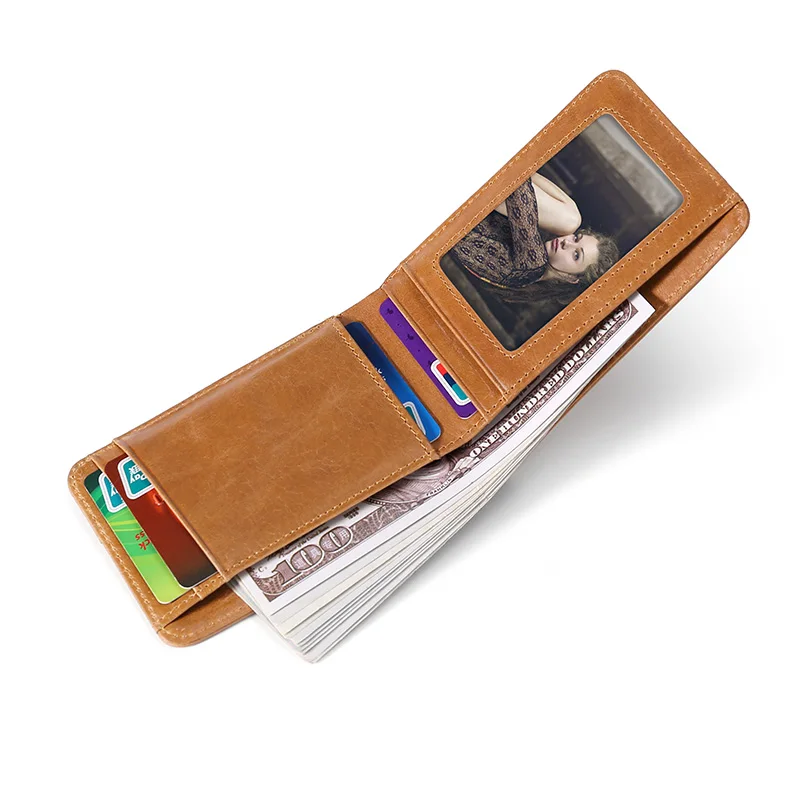 Роскошный 100% натуральная кожа ID/кредитный держатель для карт двойной передний