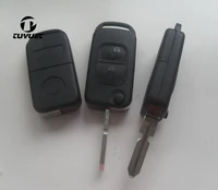 flip remote key shell 3 buttons for mercedes benz folding key case 4 track hu39 blade