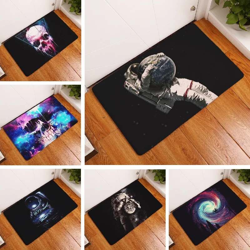 Напольный коврик из замши с принтом космонавта для ванной комнаты туалета