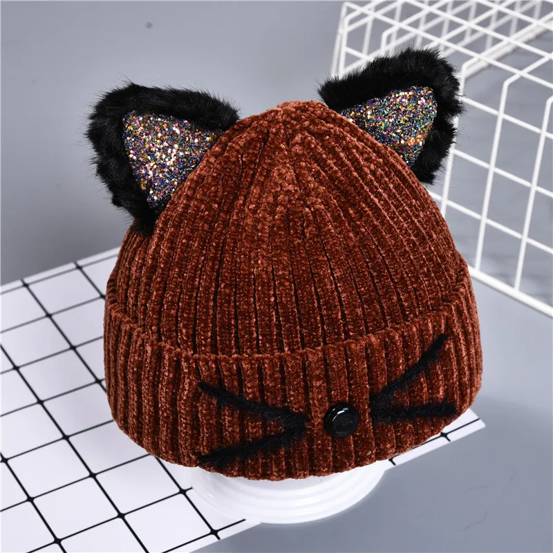 6 цветов зимняя детская шапка Теплая Зимняя шерстяная для малышей вязаная