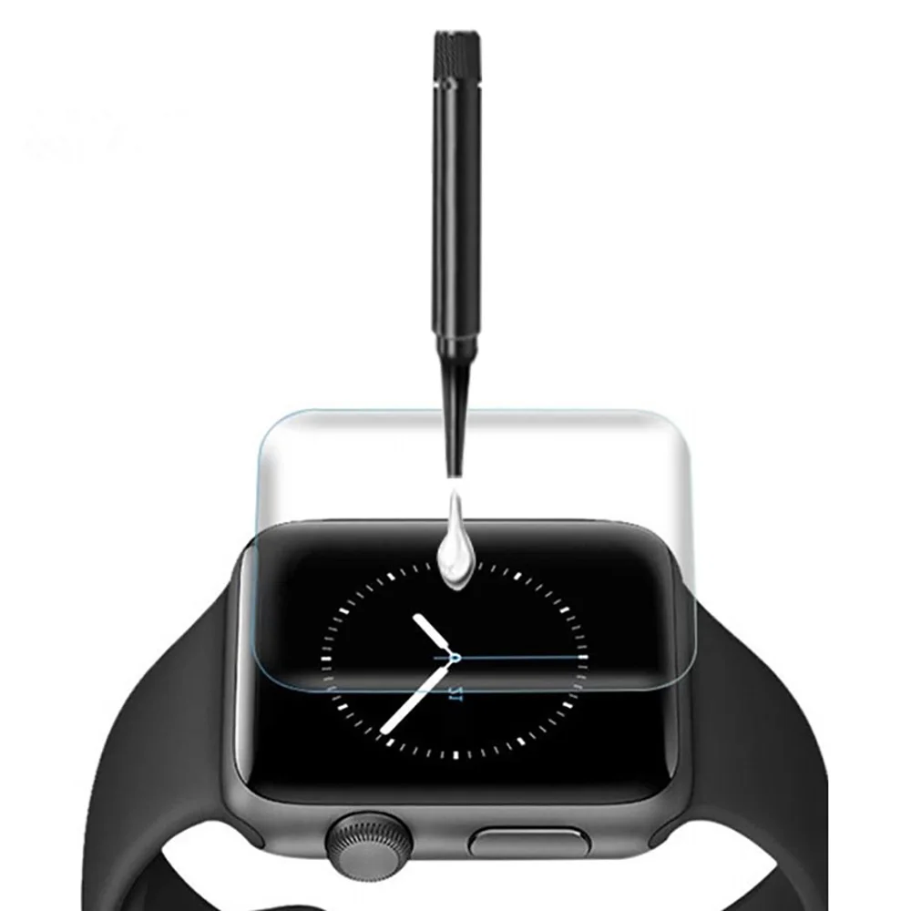 3D изогнутое УФ жидкое закаленное стекло для Apple Watch серии 1 2 3 4 Защита экрана для iwatch 38 40 42 44 мм Полное клеевое стекло