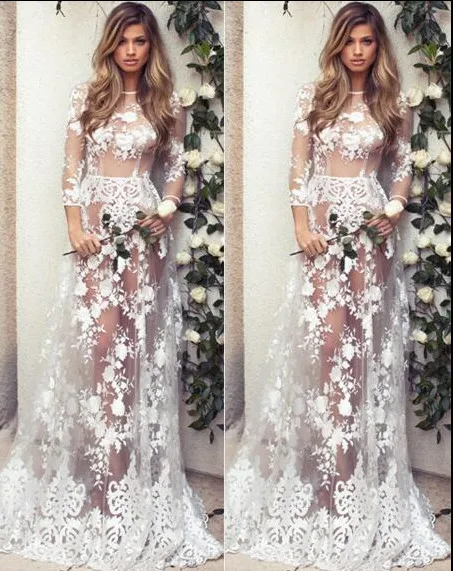 Женское длинное прозрачное платье с цветочным принтом Thefound Пляжное Платье макси