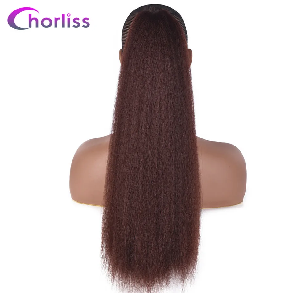 Chorliss 22 дюйма Kinky прямой синтетический хвостик для наращивания шнурок Afro
