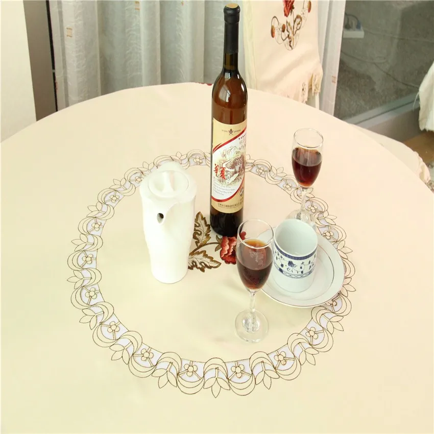 Роскошная вышитая скатерть, стол, обеденный круглый стол, скатерть, Свадебный 229, Цветочный чехол для кресла для дома, Текстиль