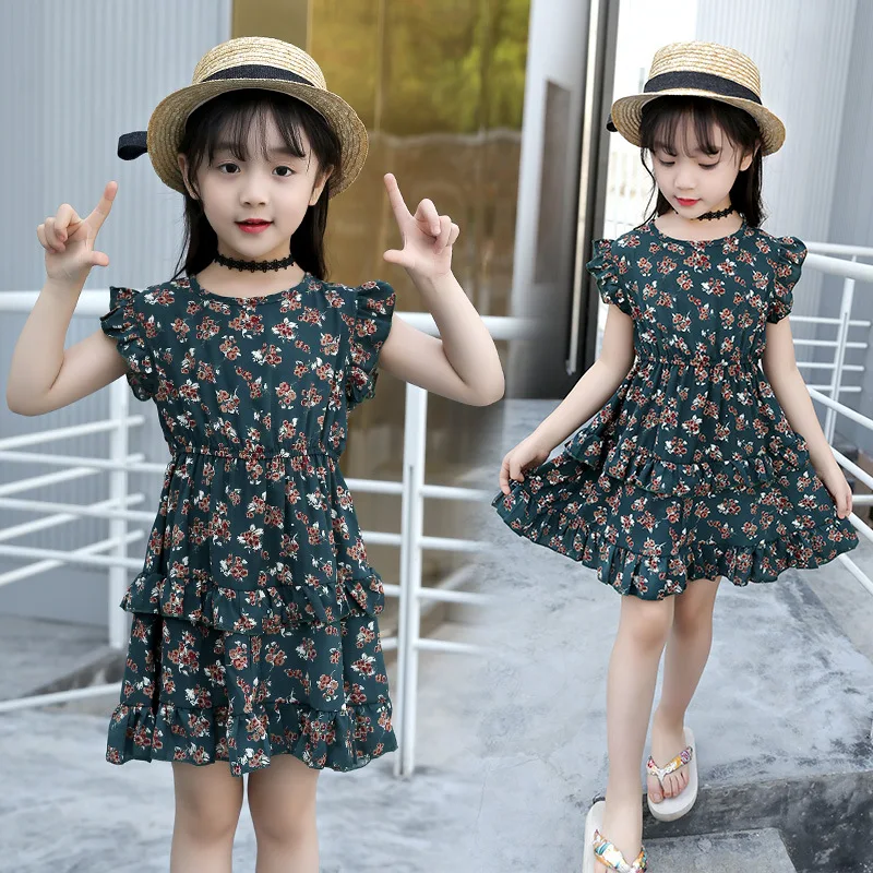 2018 Kids Princess Dress Baby Girls Summer Clothes Falbala Floral Dresses Children Clothing Vestido Infantil Enfant Top Costume | Детская