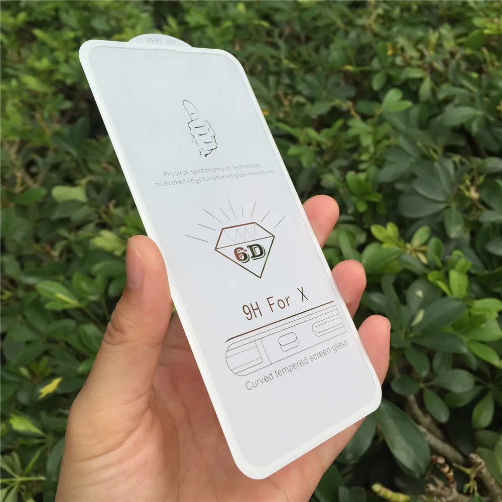 Szysgsd полное покрытие закаленное Стекло для IPhone X Экран протектор 6D защитный