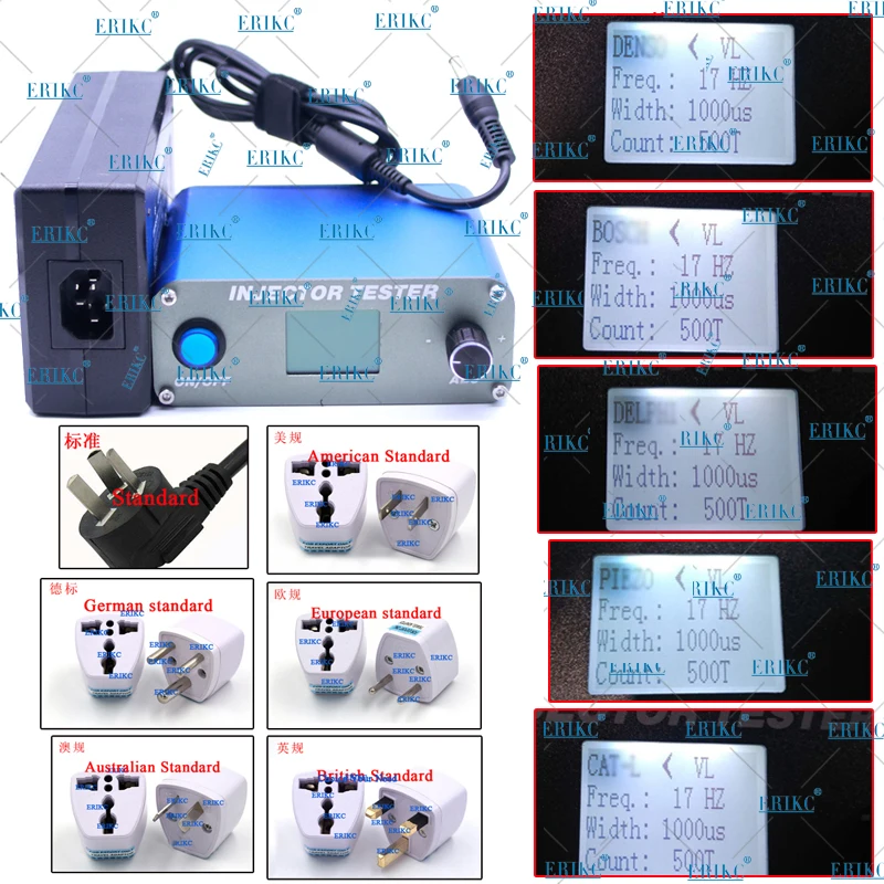 Многофункциональный тестер форсунки дизельного топлива ERIKC CRI100, USB, дизельный пьезоинжектор