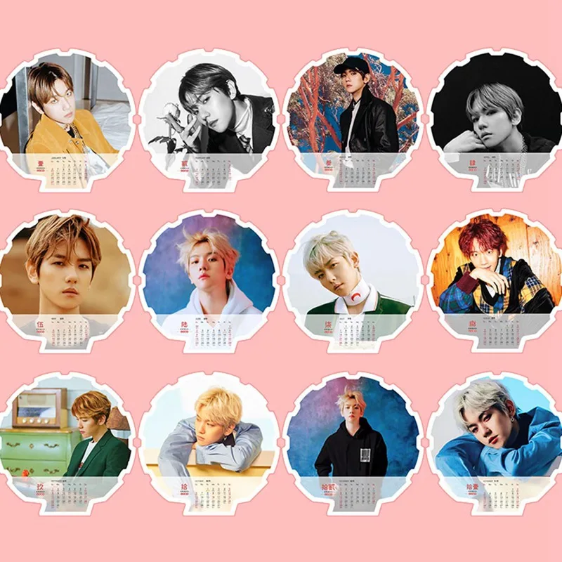 Kpop EXO милый Мини Настольный календарь Alnum фото Настольный календарь подарок для офиса