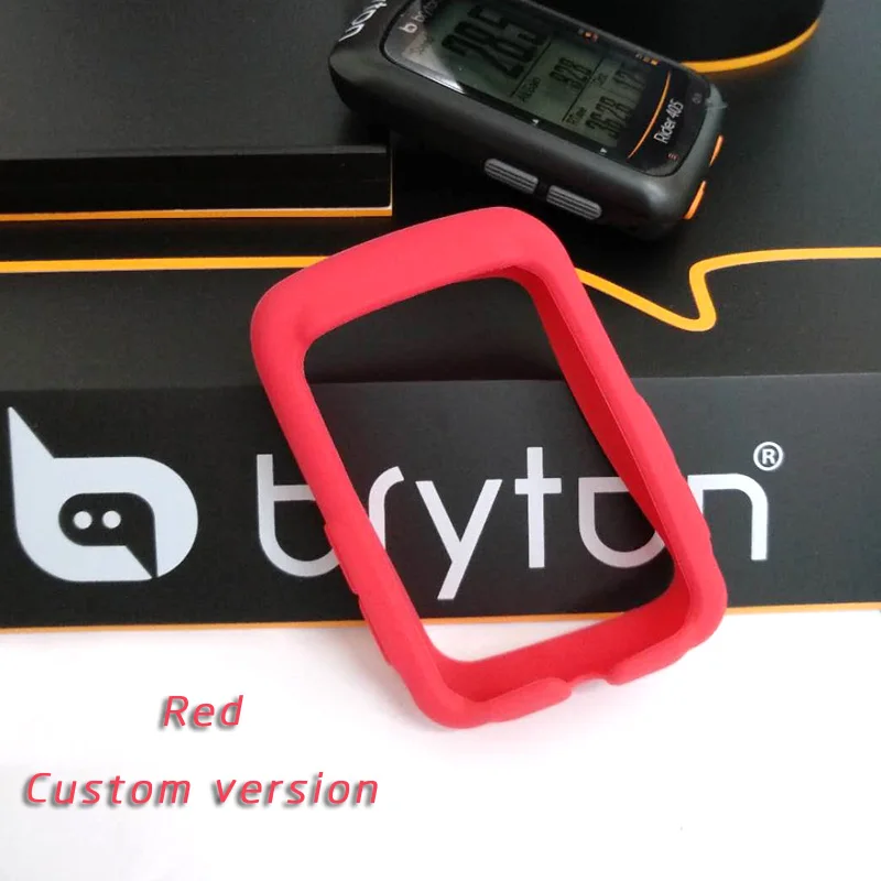Red Bryton Rider 450 Rider 410 велосипедный Компьютер Силиконовый чехол мультяшный резиновый защитный чехол+ HD пленка(для Bryton 405 410 450 - Цвет: Red