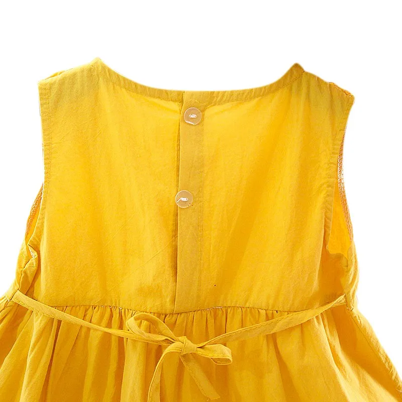 

Baby Girls Dress Summer New Cute Toddler Kids Princess Dress Solid Cotton Sleeveless Girls Dress 0-3T
