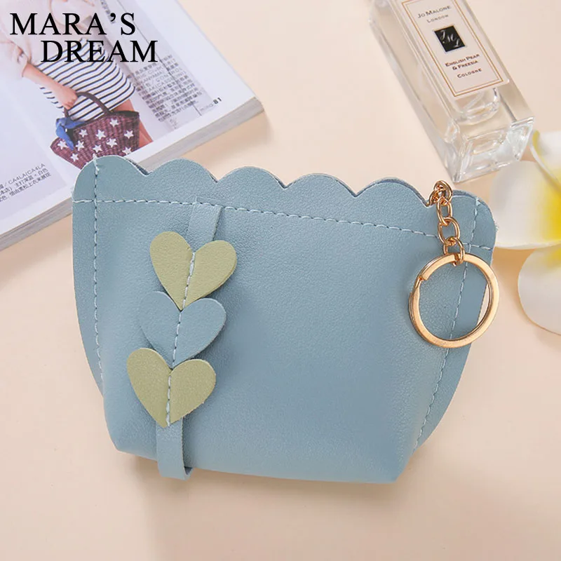 Женский короткий кошелек Mara's Dream милый Дамский для монет красный на молнии с
