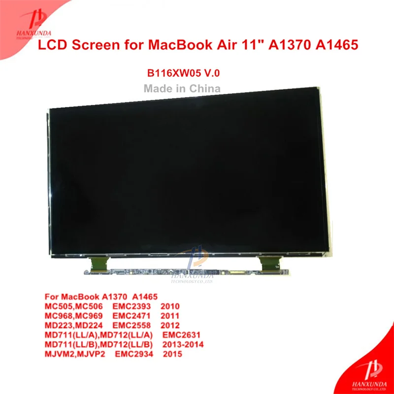 Оригинальный ЖК-экран A1370 A1465 для Apple Macbook Air 11 &quotЖК-дисплей B116XW05 MC505 MC908 MD223 MD711 MJVM2