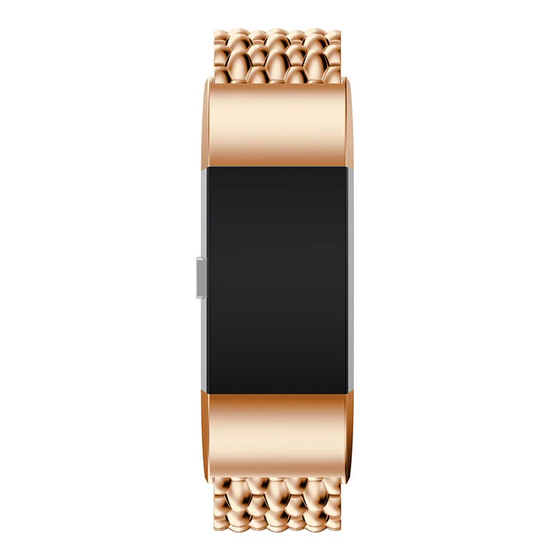 Прочная металлическая цепочка стальная лента для Fitbit Charge2 пряжка бабочка