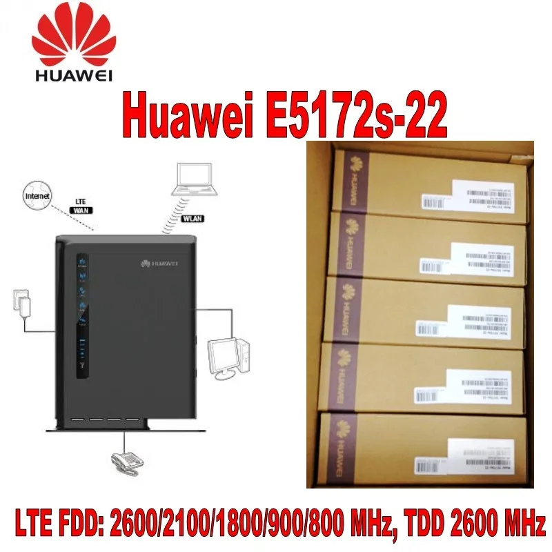 Huawei E5172s 224G LTE высокого Скорость WI FI маршрутизатор 150 Мбит/с + 1000 мАч Батарея 4 г SMA