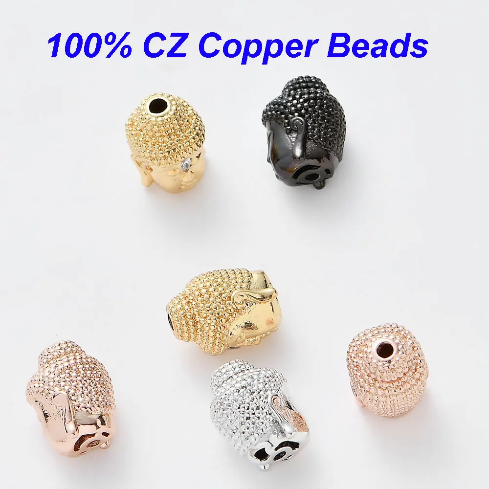 2 шт./лот 3D бусины Будды с микро кубическим цирконием для самостоятельного