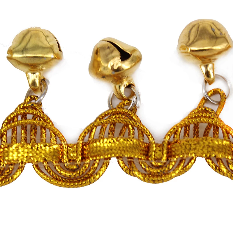 5 ярдов Золотой металлический Плетеный колокольчик бахрома отделка