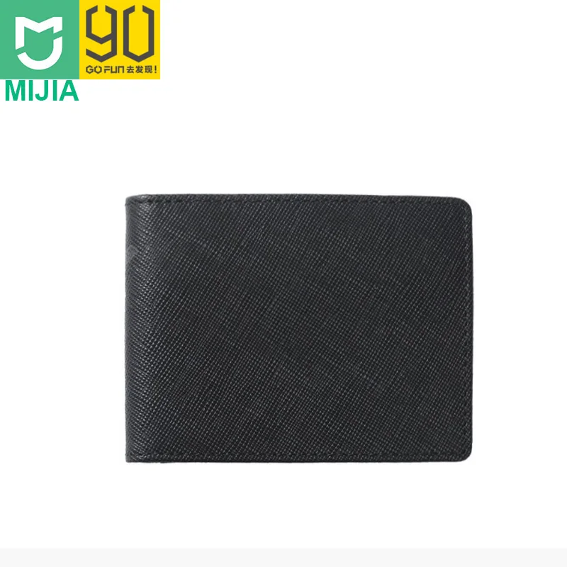 Мужской деловой кошелек-держатель для карт Xiaomi 90 s, Классический Длинный кошелек из воловьей кожи, черная сумка на молнии с защитой от царапин, мужской клатч