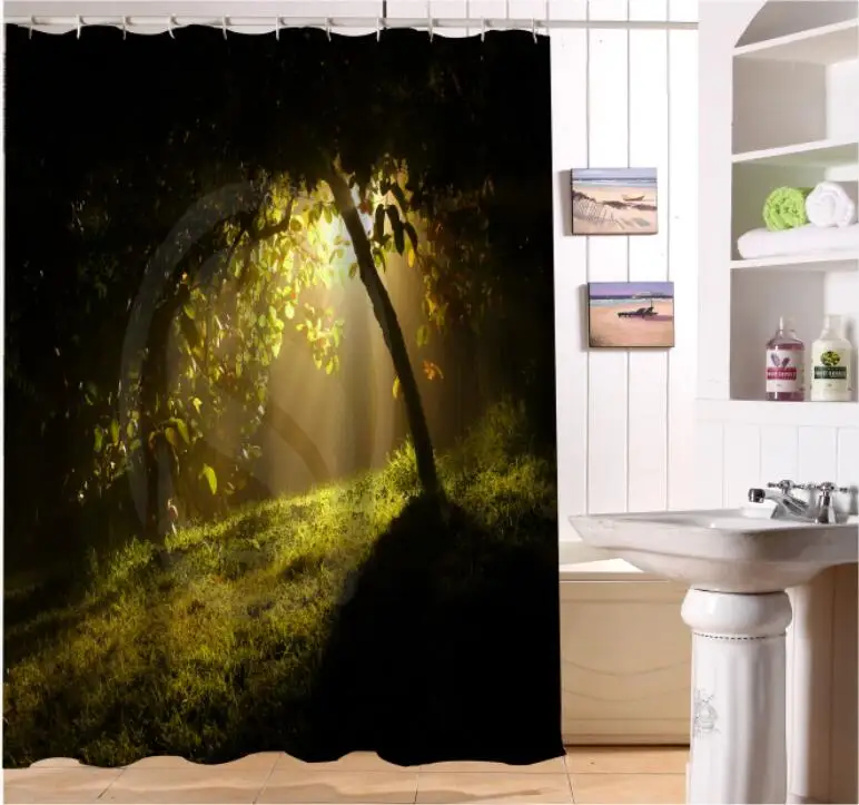 LUQI NEW ARRIVE Beautiful Night The woods Personalized Custom Shower Curtain Bath Waterproof MORE SIZE SQ-B32 | Дом и сад