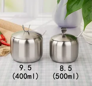Емкость для приправ 500 мл из нержавеющей стали|sugar bowl|sugar bowl lidtools cooking |