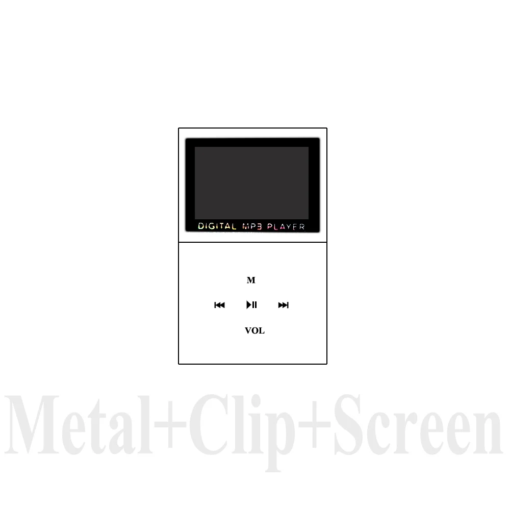 HOMEBARL 1,2 ''ЖК-экран мини портативный металлический MP3-плеер с зажимом и слотом Micro SD максимальная поддержка 32 Гб TF карты памяти