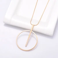 2020 big necklaces women circle geometric metal pendants long statement necklaces minimalist sweater chain fashion bijoux femme