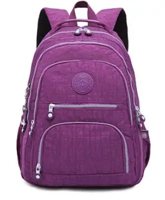 Школьный рюкзак для девочек-подростков Mochila Feminina, женские рюкзаки, нейлоновый водонепроницаемый повседневный рюкзак для ноутбука, женский рюкзак - Цвет: purple