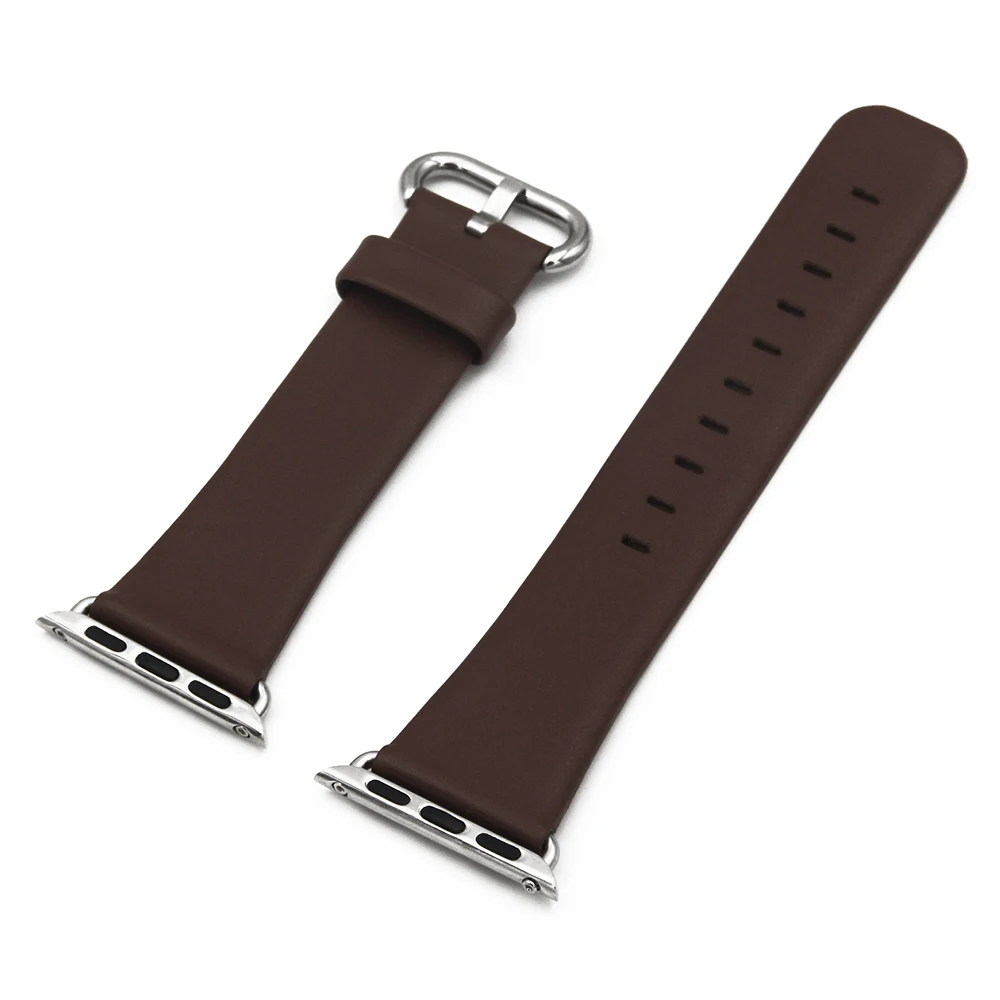 Genuine Leather Watchband for iWatch Apple Watch / Sport / Edittion 38mm 42mm Strap Band Loop Belt Wrist Bracelet Black Brown