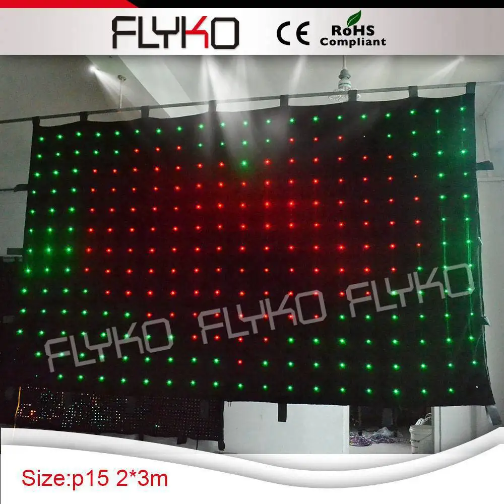 

Free shipping 7ft by 10ft colorful show video led lights curtain P15 stage lighting x viedo led curtain