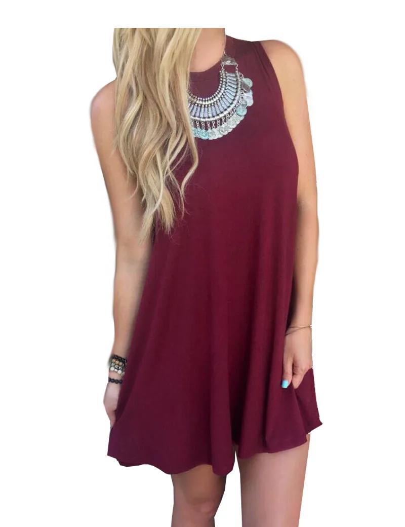 Элегантное Вино Красный Синий Черный Дешевые Летние Сарафаны 2016 Сексуальная