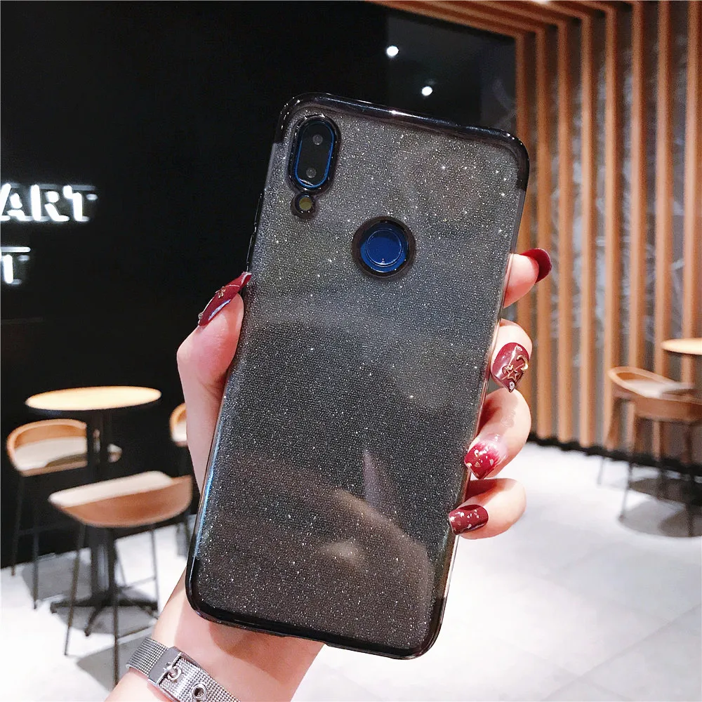 Black Роскошный Блеск Мерцающий блестящий чехол для Xiao mi 9 mi 6 4X 5X 6X mi x 2 2S Max 3 A2 8 Lite 9 SE PocoPhone F1 A1 Play mi 8 Funda - Цвет: Black