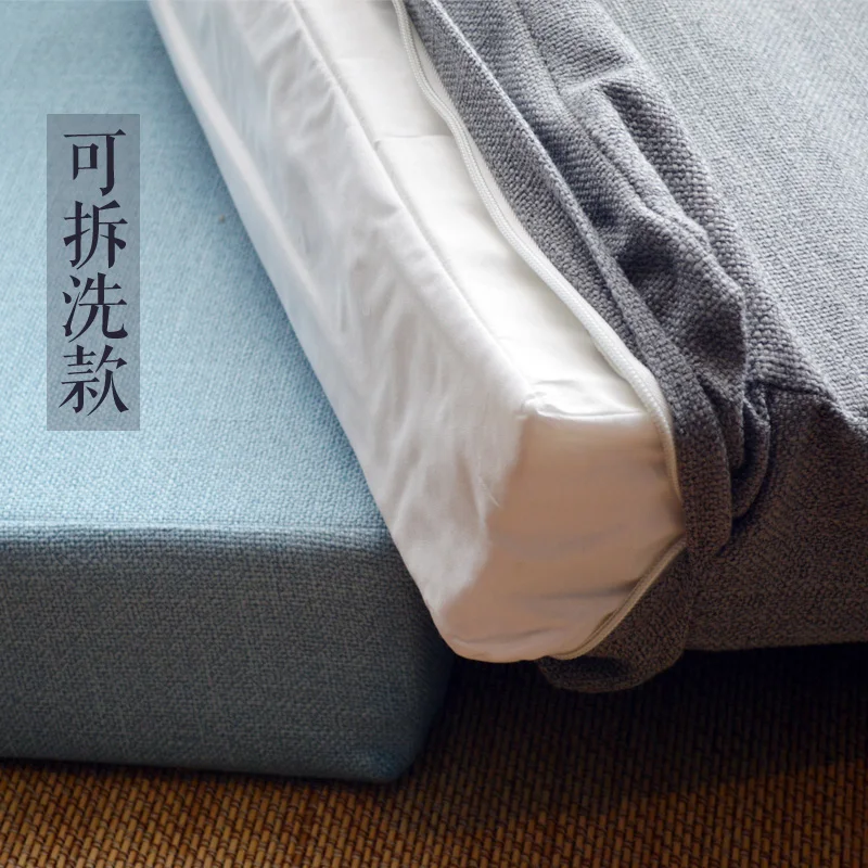 Льняная квадратная подушка для медитации напольные подушки Futon в японском стиле