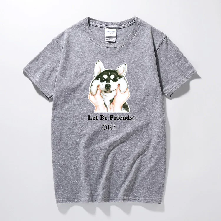 Men's Funny Siberian Husky T shirt Summer Doge Cotton Tee Shirt Homme Men and Women Harajuku Dog Brand Clothing | Мужская одежда