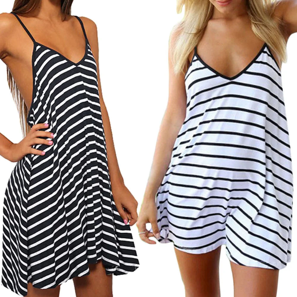 Летние пляжные сексуальное платье для женщин Глубокий V средства ухода за кожей