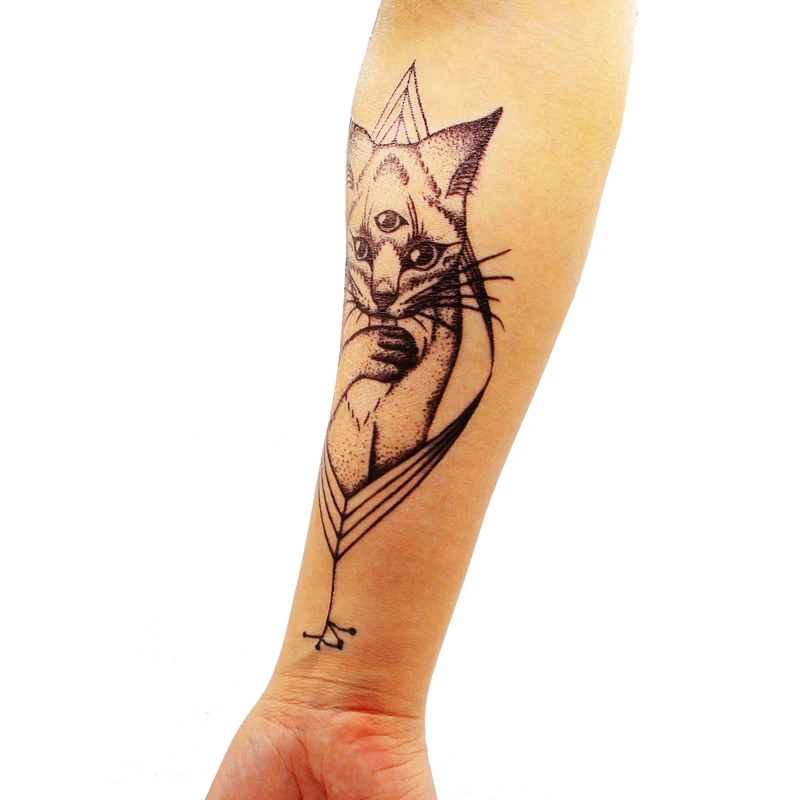 Найклеки-татуировки с котами Стикеры Водонепроницаемый временная татуировка