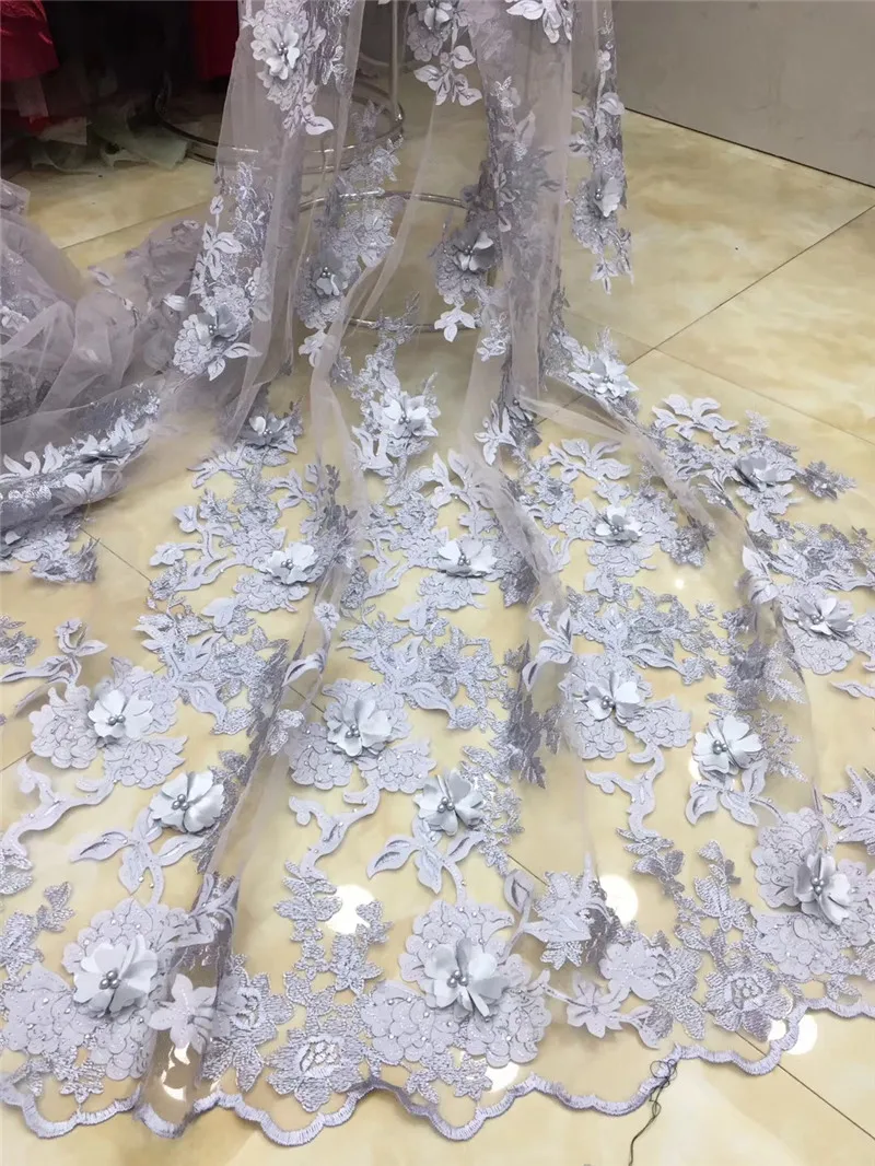 Красивая Искусственная вышитая кружевная ткань с 3D цветами для красивого платья|Ткань| |
