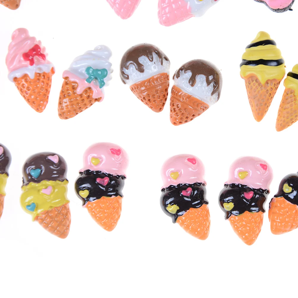 

5pcs Garden Craft Ice Cream Ornament Miniature Dollhouse Decor Phone DIY