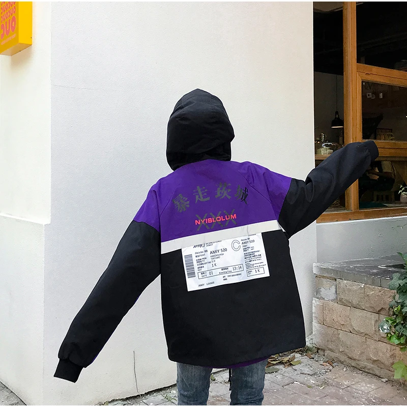 Plegie Harajuku Женская куртка большого размера в стиле пэчворк, весна, новая верхняя одежда, пальто в стиле хип-хоп, уличная одежда, свободные BF стильные куртки с капюшоном