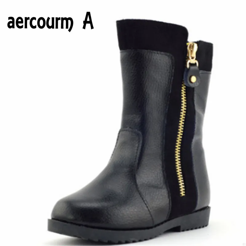 Зимние новые детские зимние ботинки Aercourm для мальчиков и девочек из натуральной
