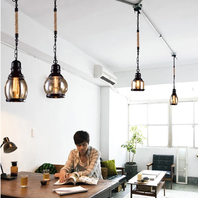 Современная промышленная стеклянная Подвесная лампа в стиле арт деко