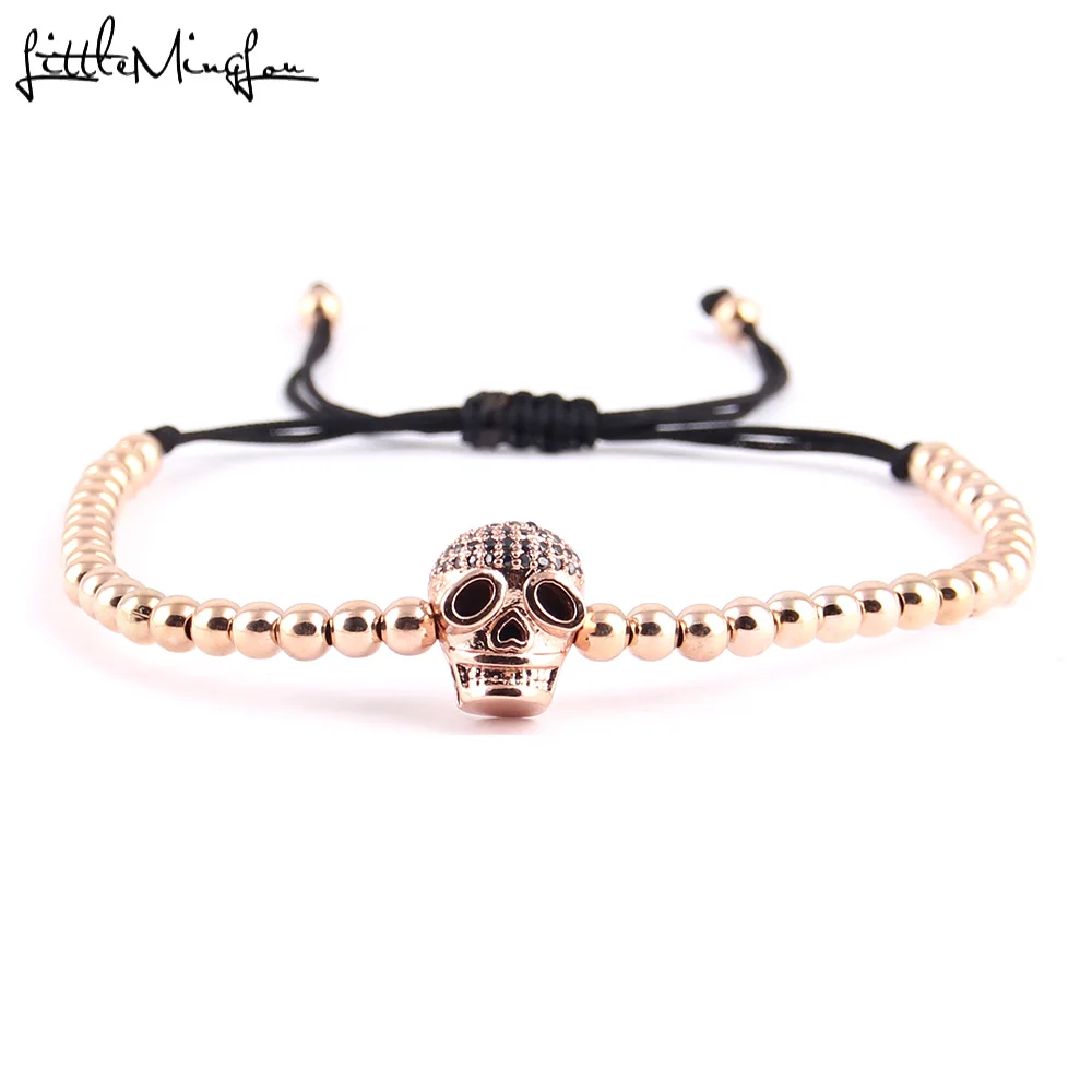 Маленький MingLou Роскошный белый CZ Спартанский череп очаровательные мужские