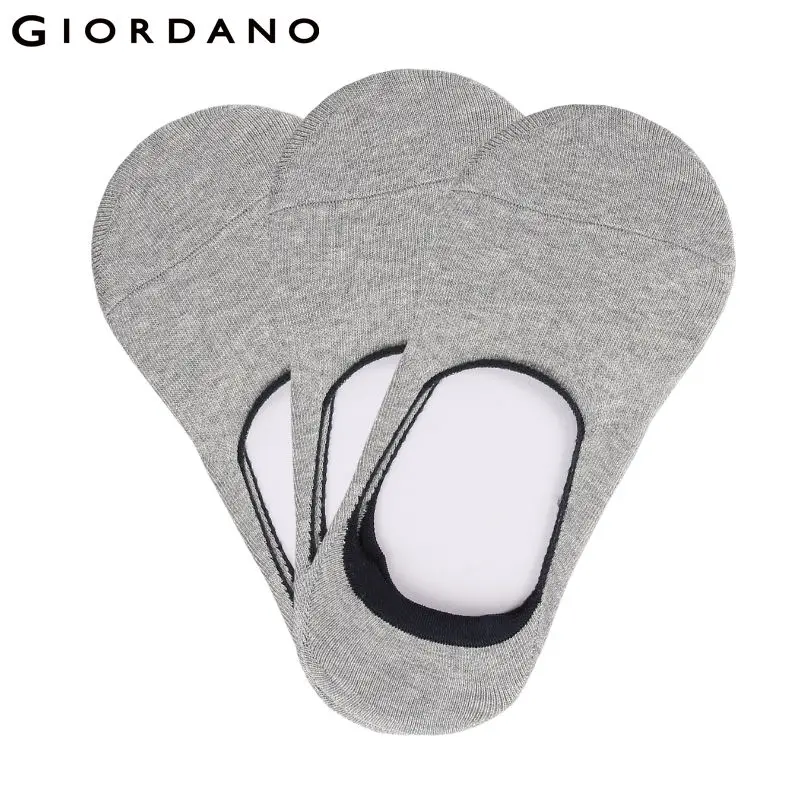 04Grey Giordano три пары коротких носков "лодочки" состоящих из хлопка и лайкры,имеется множество разных цветов,в комплекте идут три пары - Цвет: 04Grey