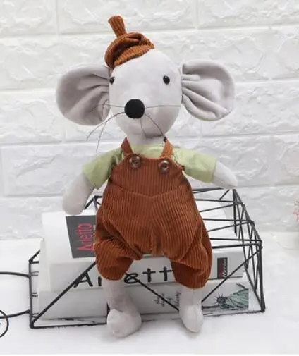 gray boy candice guo! cute plush toy lovely cartoon couple lover mouse handsome dress rat soft stuffed doll girl birthday Christmas gift - Цвет: gray boy