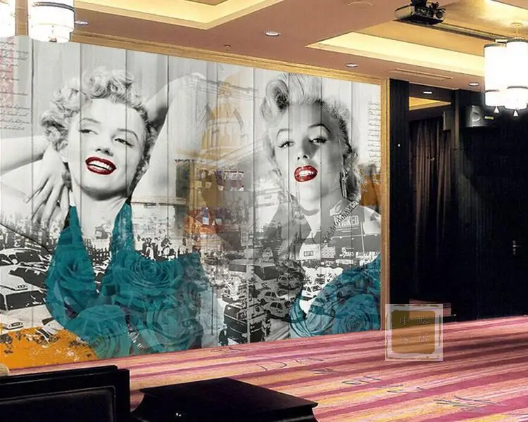 Европейская фигурка сексуальная Мэрилин Монро 3D настенная фотография роспись
