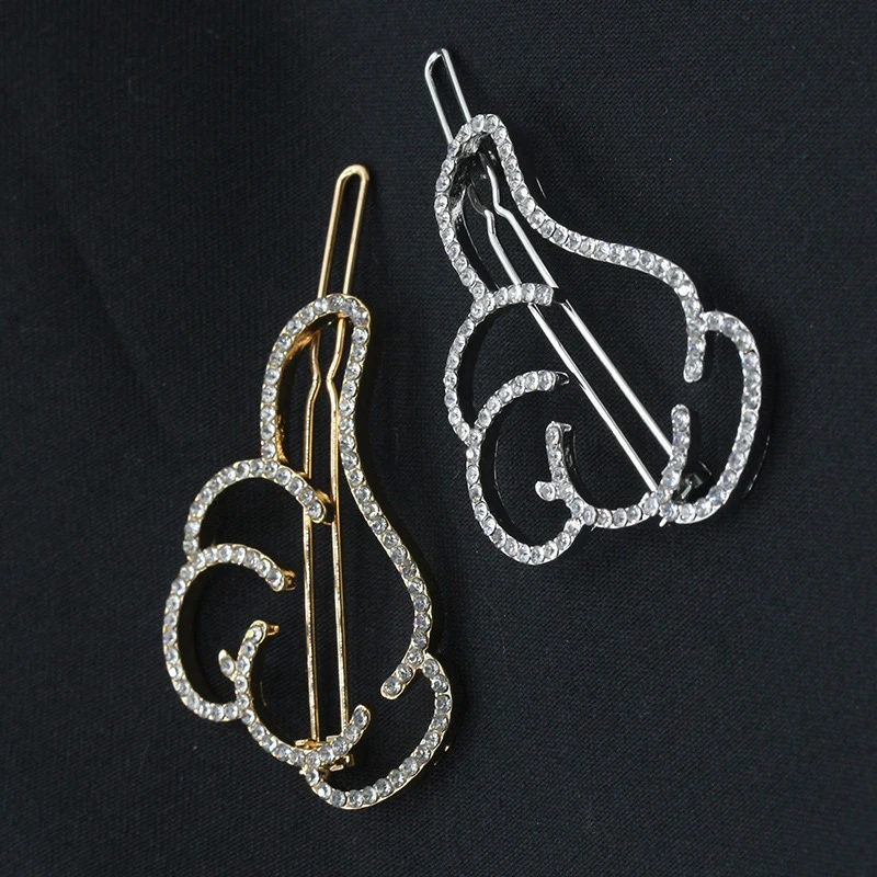 

Hollow Thumbs Up Gold Color Silver Black Full Crystal Hair Clips and Pins Metallic Barrettes Headwear Women Hair Accessories