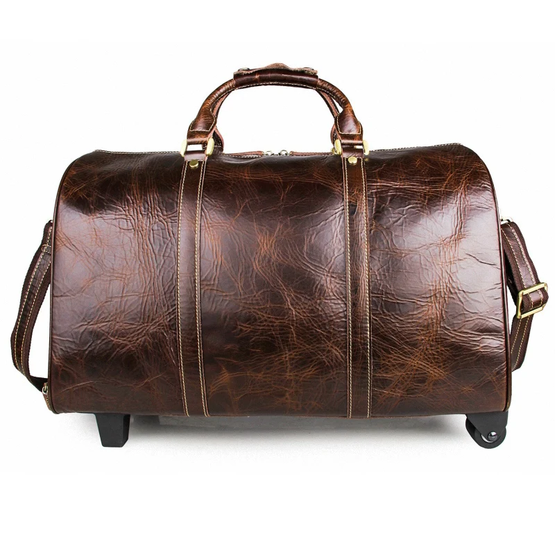 Новая мужская дорожная сумка из натуральной кожи винтажная для багажа коровьей