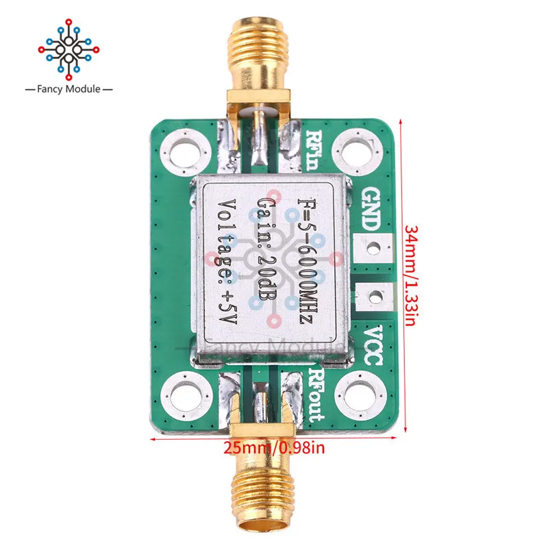Плата усилителя мощности VFH UHF SHF LNA 5V широкополосный РЧ модуль 20 дБ с