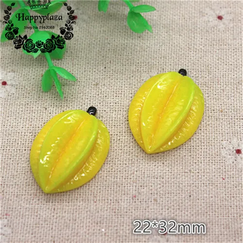 Carambola 10pcs 10 шт. милые новые различные фрукты из смолы имитация миниатюрный еда искусство Flatback Кабошон DIY ремесло украшения - Цвет: Carambola 10pcs